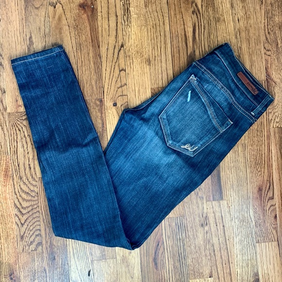 Express Mid-Rise Distressed Denim Legging - Picture 2 of 3